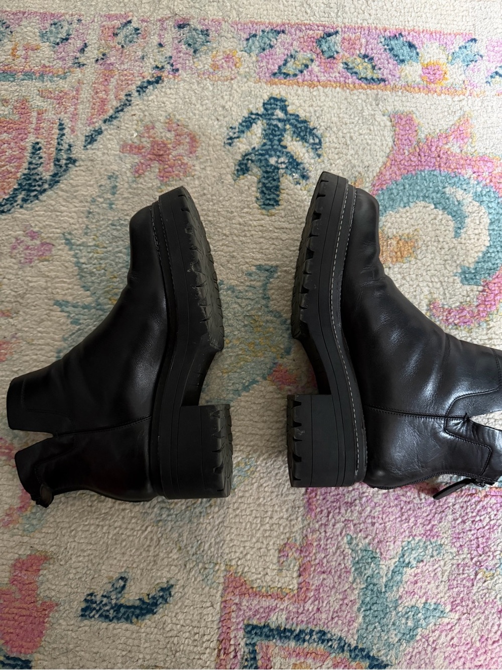 Gianni Bini Black Leather Moto Ankle Boots - Picture 3 of 5